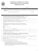 Research Expense Tax Credit Worksheet For Tax Year - 2009