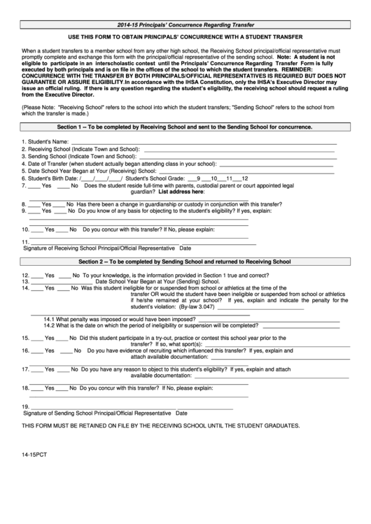 Form 14-15pct - Principals