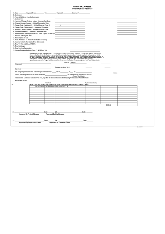 Pay Request Form Printable pdf