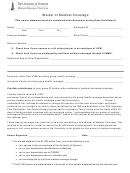 Waiver Of Medical Coverage Form