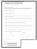 Application Form For Registration Of Foreign Limited Partnership