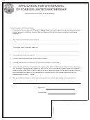Application Form For Withdrawal Of Foreign Limited Partnership - 2002