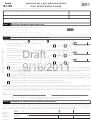 Form El101 Draft - Maryland E-file Declaration For Electronic Filing - 2011