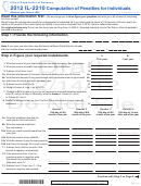Form Il-2210 Draft - Computation Of Penalties For Individuals - 2012