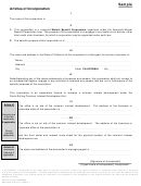 Articles Of Incorporation Sample Form 2012