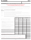 Form Ri-1040nr - Ri Schedule Iii - Part-year Resident Tax Calculation - 2011