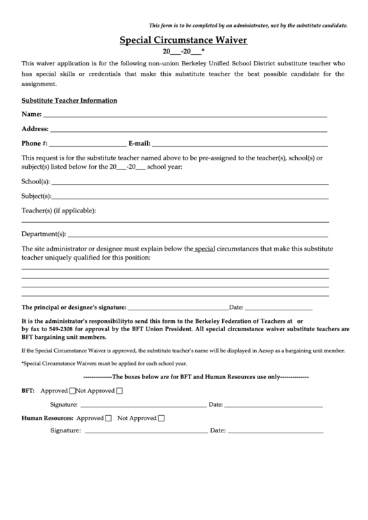 special-circumstance-waiver-form-printable-pdf-download
