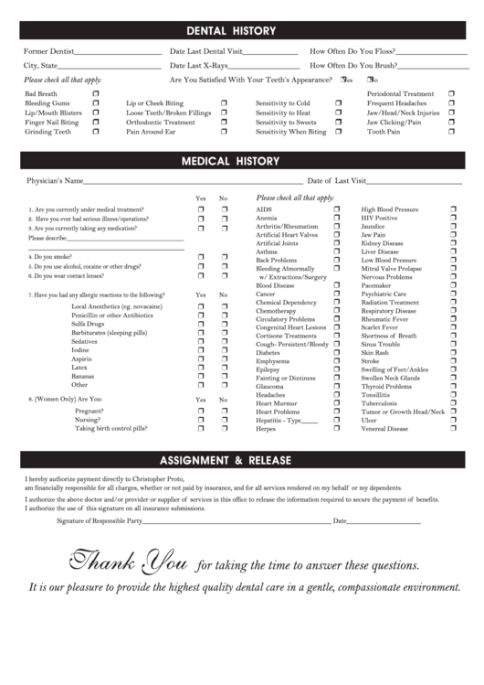 Patient Information Form printable pdf download