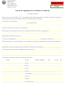 Fillable Non-Stock Application For Certificate Of Authority Form Printable pdf