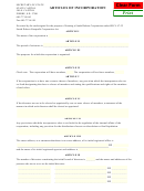 Articles Of Incorporation Form