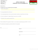 Application For Certificate Of Withdrawal Form