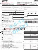 Form 1npr Draft - Nonresident & Part-Year Resident Wisconsin Income Tax - 2013 Printable pdf