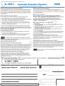Form Il-505-I Draft - Automatic Extension Payment For Individuals - 2009 Printable pdf