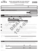 Form El101b Draft - Maryland Income Tax Declaration For Business Electronic Filing - 2009