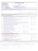 Business Tax Return Form - City Of Reading Income Tax Bureau - 2011