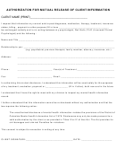 Authorizaton Form For Mutual Release Of Client Information