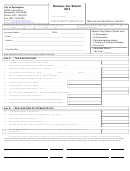 Business Tax Return - City Of Springboro Form - 2016