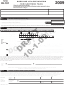 Form El101 Draft - Maryland E-file Declaration For Electronic Filing - 2009