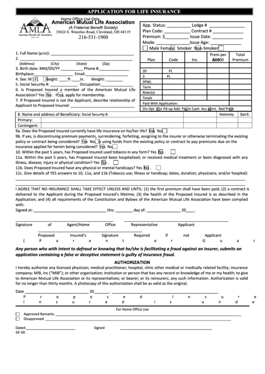 Application For Insurance Form 2013 Printable pdf