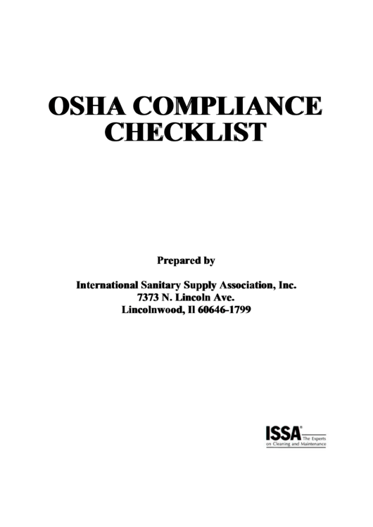 Osha Compliance Checklist