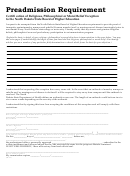 Preadmission Requirement Printable pdf