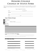 Honors College Change Of Status Form