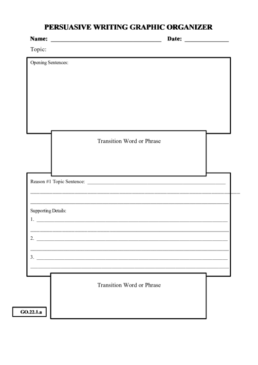 Persuasive Writing Graphic Organizer Printable pdf