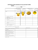 Introduction Speech Evaluation Form