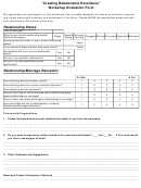 Creating Relationship Excellence Workshop Evaluation Form