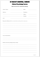 Referral Form For Clinical Psychology