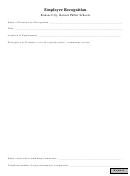 Fillable Employee Recognition Form Printable pdf
