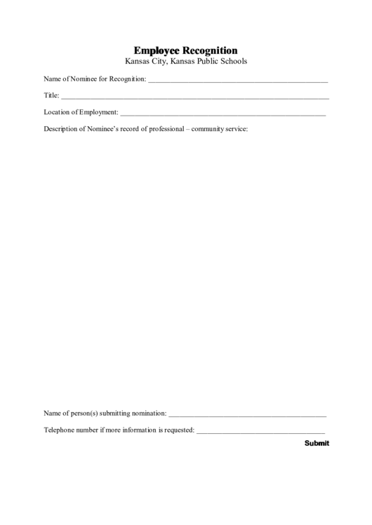 Employee Recognition Form