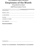 Employee Of The Month Classified/certified Staff Nomination Form