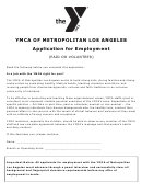 Fillable Ymca Of Metropolitan Los Angeles Application Form For Employment Printable pdf