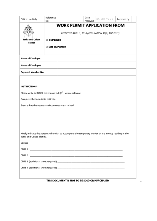 Fillable Work Permit Application Form Printable Pdf Download
