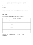 Small Group Evaluation Form