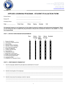 Applied Learning Program - Student Evaluation Form