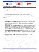 Senior Project Manager Job Description Printable pdf