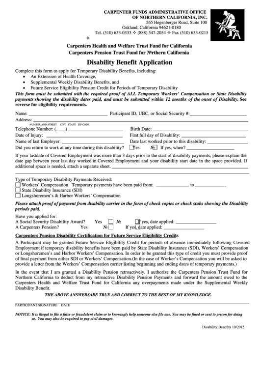 Top 5 Samples California State Disability Forms And Templates Free To