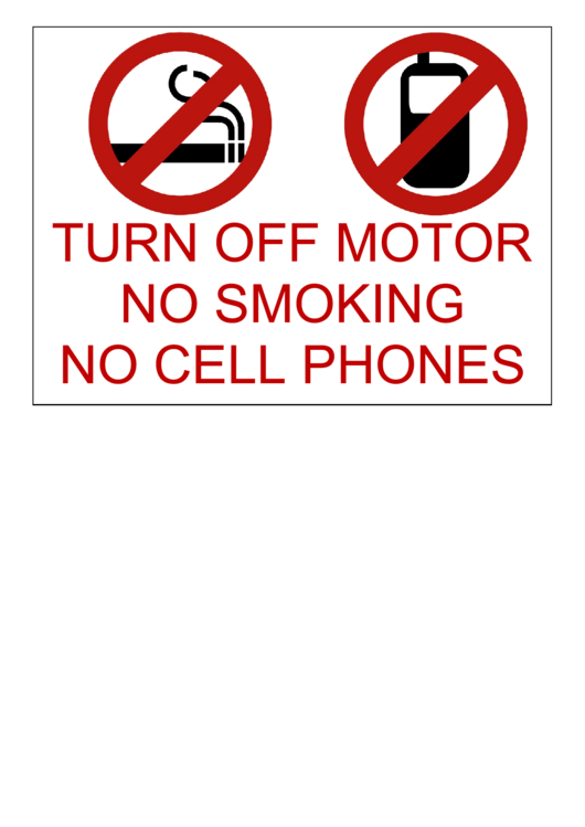 No Smoking Sign Template Printable pdf