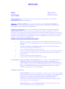Resume Project Manager