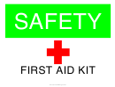 First Aid Kit Sign Template
