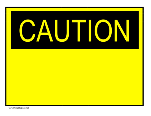 Caution Sign Template Printable pdf
