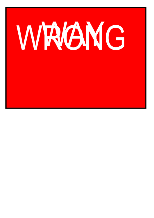 Wrong Way Sign Template Printable pdf