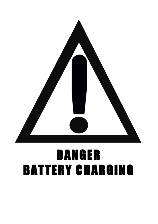 Danger Battery Charging Sign Template Printable pdf