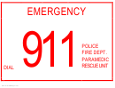 Emergency 911 Sign Template