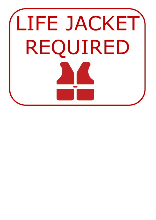 Life Jacket Required Sign Template Printable pdf