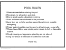 Pool Rules Sign Template