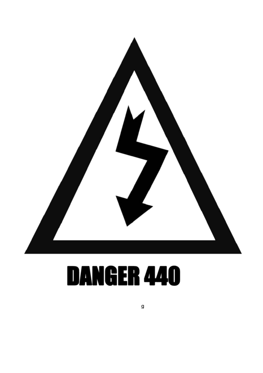 Danger 440 Sign Template Printable pdf
