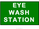 Eye Wash Station Sign Template